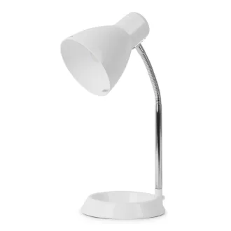  Avide Basic Asztali Lámpa O Talpú Fehér + LED fényforrás (ABDLO-W-BULB)
