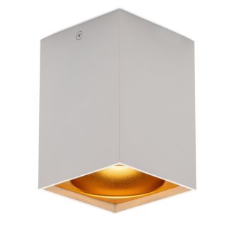   Avide GU10 Lámpatest Négyzetes Fehér-Arany (ABDLS-97140-WG)