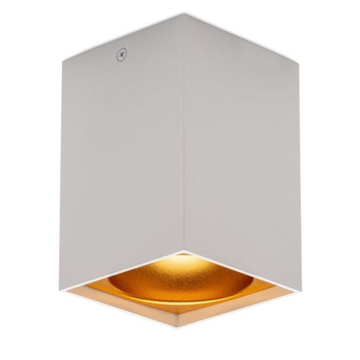 Avide GU10 Lámpatest Négyzetes Fehér-Arany (ABDLS-97140-WG)
