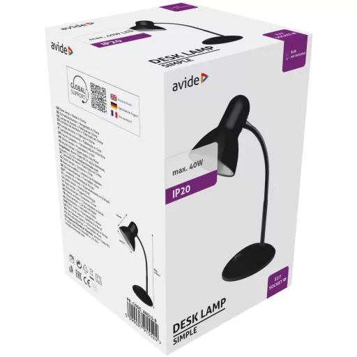 Avide Basic Asztali Lámpa Simple Fekete (ABDLS-B)