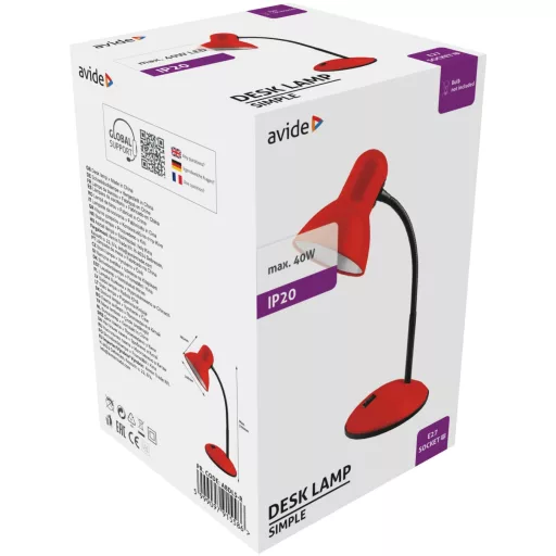 Avide Basic Asztali Lámpa Simple Piros (ABDLS-R)