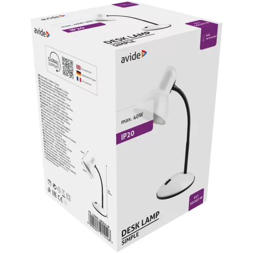 Avide Basic Asztali Lámpa Simple Fehér (ABDLS-W)