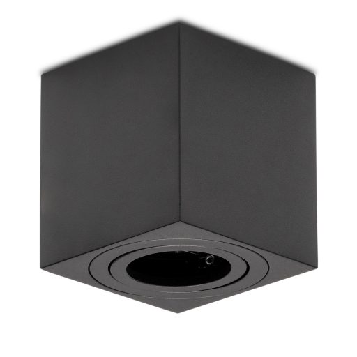 Avide GU10 Lámpatest Négyzetes Fekete Dönthető (ABDLSS-8084-B)