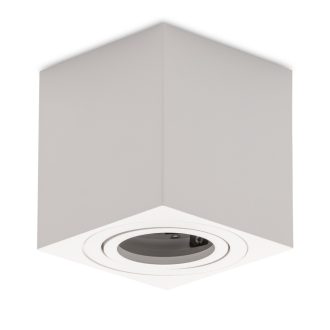   Avide GU10 Lámpatest Négyzetes Fehér Dönthető (ABDLSS-8084-W)