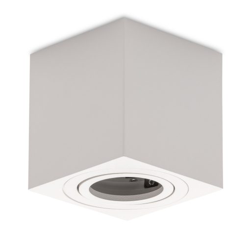 Avide GU10 Lámpatest Négyzetes Fehér Dönthető (ABDLSS-8084-W)