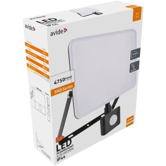   Avide LED Reflektor Slim SMD Keret nélküli 50W NW 4000K Mozgásérzékelős PIR *Sérült Csomagolás* (ABFLFNW-50W-PIR-SCS)