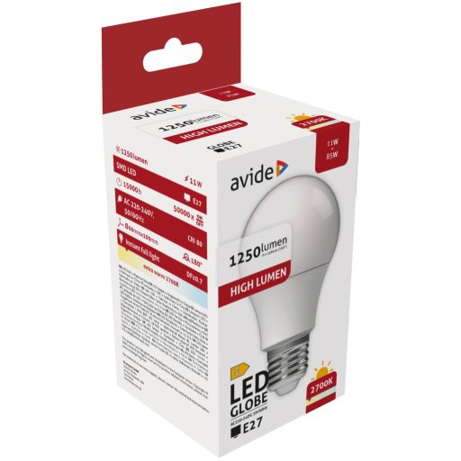 Avide LED Globe A60 11W E27 EW 2700K (ABG27EW-11W-AP)
