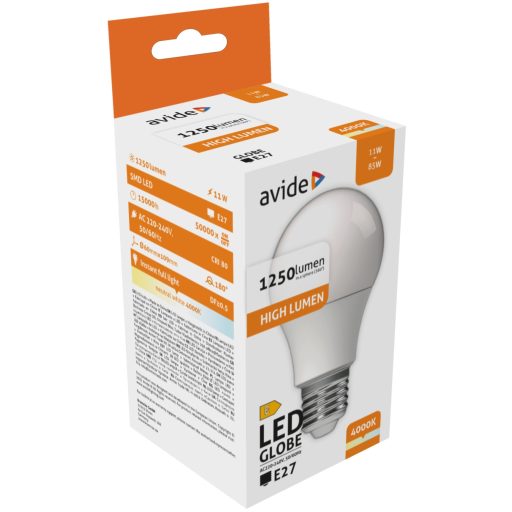 Avide LED Globe A60 11W E27 NW 4000K (ABG27NW-11W-AP)