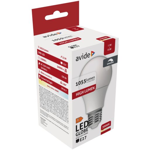 Avide LED Globe Fényerőszabályzós A60 11W E27 WW 3000K (ABG27WW-11W-APD)