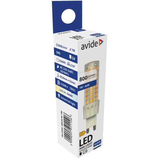 Avide LED 7W G9 CW 6400K (ABG9CW-7W)