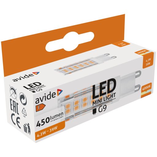 Avide LED 4.2W G9 NW 4000K fekvő (ABG9NW-4.2W-B)