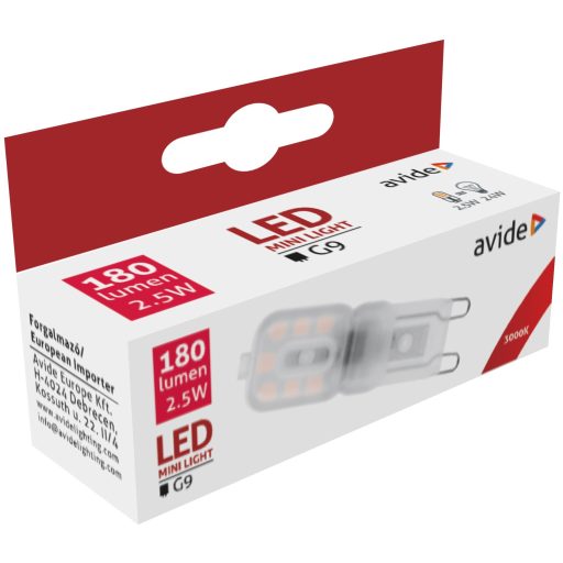 Avide LED 2.5W G9 WW 3000K fekvő (ABG9WW-2.5W-B)