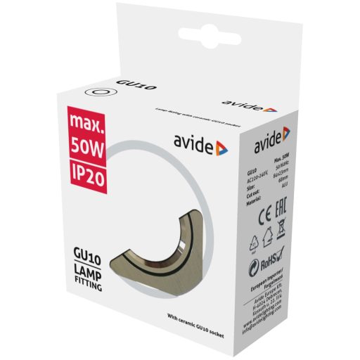 Avide GU10 Keret Kerek Alu (ABGU10F-ALU-R)