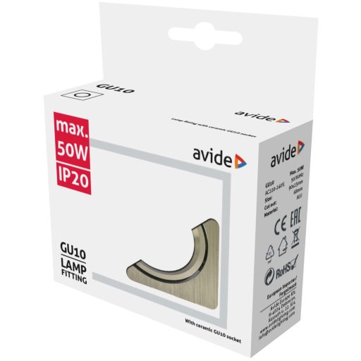 Avide GU10 Keret Négyzetes Alu (ABGU10F-ALU-S)