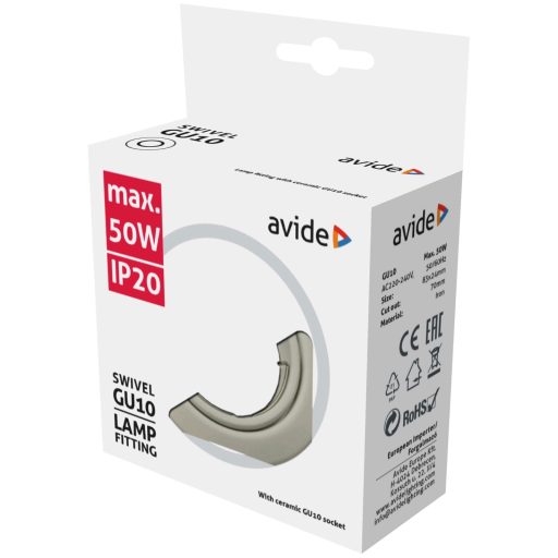 Avide GU10 Keret Domború Forgatható Króm (ABGU10F-CS-CH)