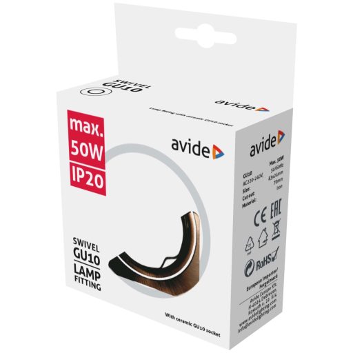 Avide GU10 Keret Domború Forgatható Réz (ABGU10F-CS-CO)