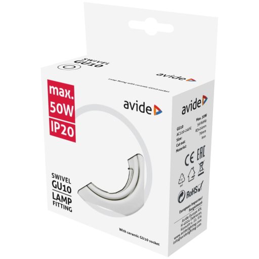 Avide GU10 Keret Domború Forgatható Fehér (ABGU10F-CS-W)