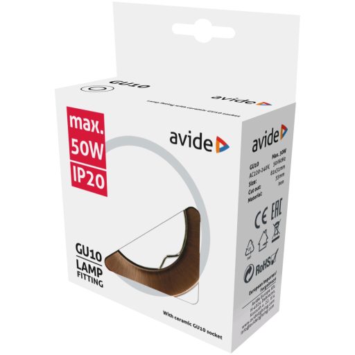 Avide GU10 Keret Normál Réz (ABGU10F-N-CO)