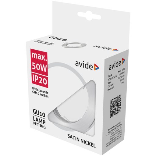 Avide GU10 Keret Normál Szatén Nikkel (ABGU10F-N-SN)