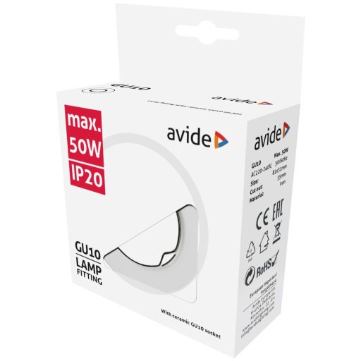 Avide GU10 Keret Normál Fehér (ABGU10F-N-W)