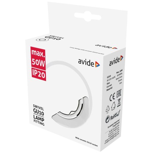 Avide GU10 Keret Normál Forgatható Fehér (ABGU10F-NS-W)