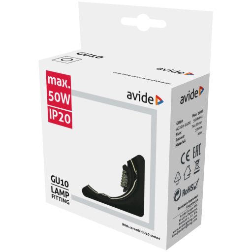 Avide GU10 Keret Négyzetes Antracit (ABGU10F-S-AN)