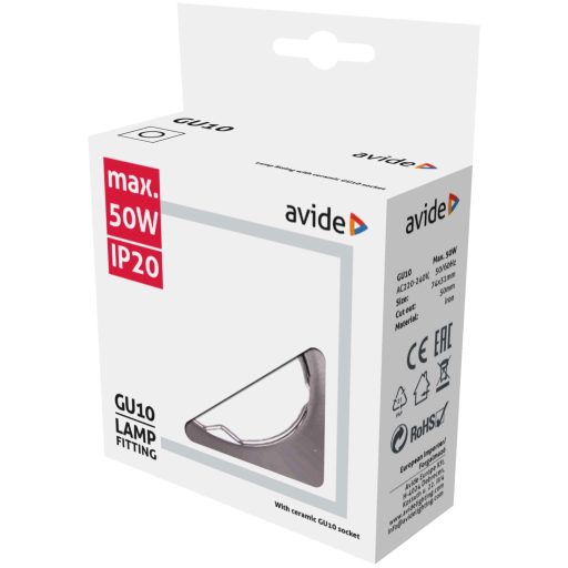 Avide GU10 Keret Négyzetes Króm (ABGU10F-S-CH)