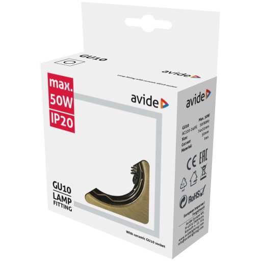 Avide GU10 Keret Négyzetes Réz (ABGU10F-S-CO)