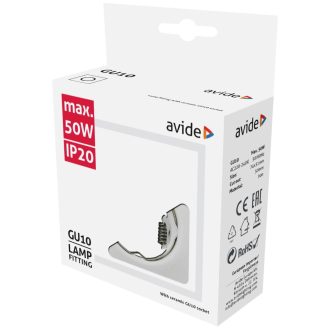   Avide GU10 Keret Négyzetes Fehér *Sérült Csomagolás* (ABGU10F-S-W-SCS)