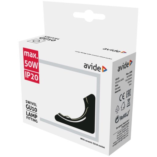 Avide GU10 Keret Négyzetes Forgatható Antracit (ABGU10F-SS-AN)