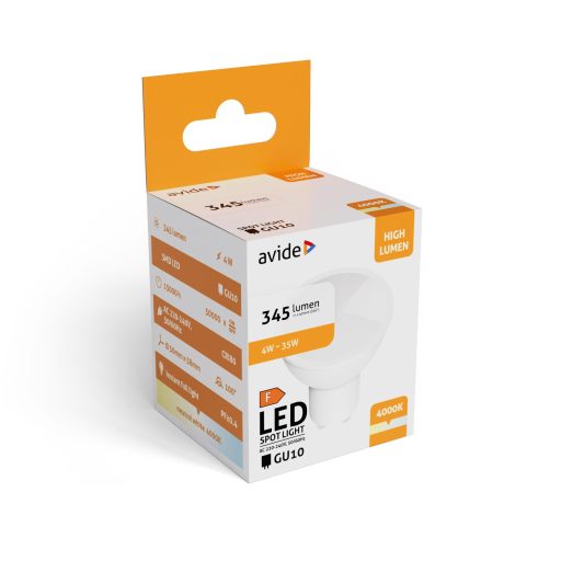 Avide LED Spot Alu+plastic 4W GU10 NW 4000K (ABGU10NW-4W-AP)