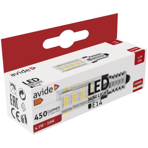 Avide LED 4.2W JD E14 WW 3000K fekvő (ABJD14WW-4.2W-B)