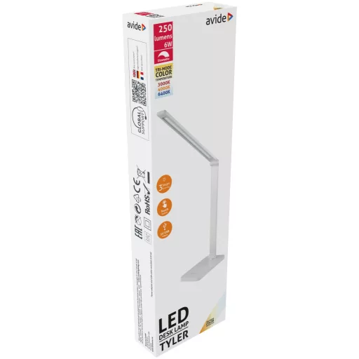Avide LED Asztali Lámpa Tyler Fehér 6W (ABLDL-6W-TYL-W)