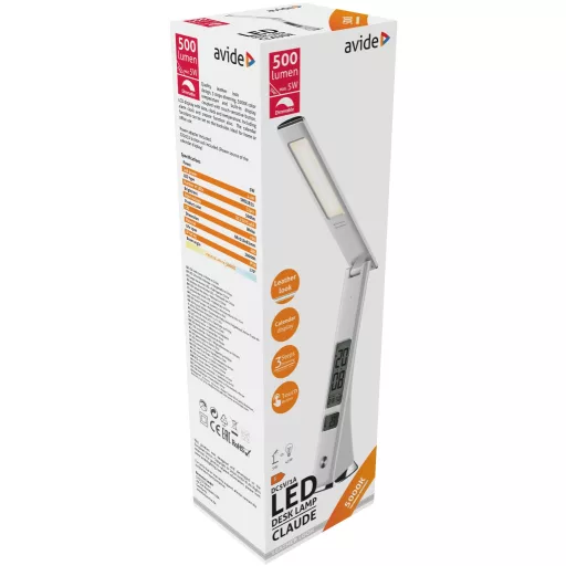 Avide LED Asztali Lámpa Üzleti Bőrhatású Claude Naptár Fehér 5W (ABLDL-BLC-5W-WH)