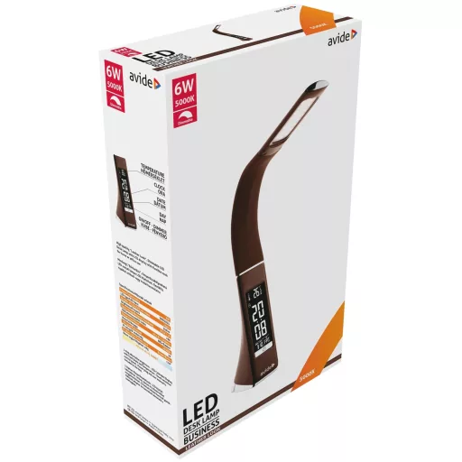 Avide LED Asztali Lámpa Üzleti Bőrhatású Naptár Barna 6W (ABLDL-BLC-6W-BR)