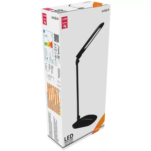 Avide LED Asztali Lámpa Érintésvezérelt Dimmer Fekete 10W (ABLDL-FTD-10W-BL)