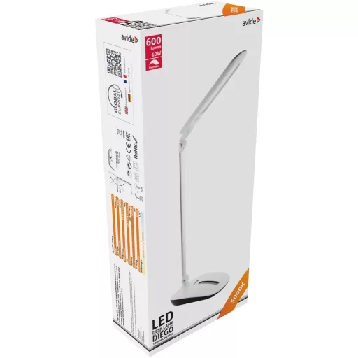 Avide LED Asztali Lámpa Érintésvezérelt Dimmer Fehér 10W (ABLDL-FTD-10W)