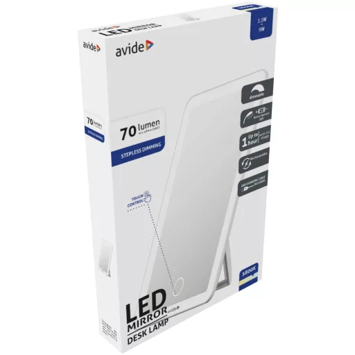 Avide LED Asztali Lámpa Világítós Sminktükör 3.5W Adapter nt. (ABLDL-M-3.5W-AE)