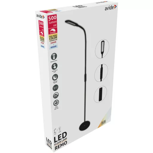 Avide LED Állólámpa Remo 9W CCT Fekete (ABLFL-9W-REMO-B)