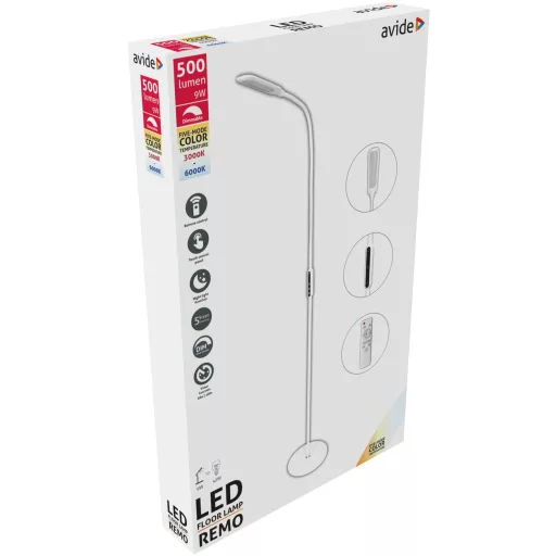 Avide LED Állólámpa Remo 9W CCT Fehér (ABLFL-9W-REMO-W)