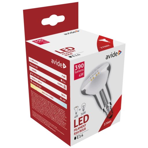 Avide LED Filament R50 4W E14 160° WW 2700K (ABLFR50WW-4W)