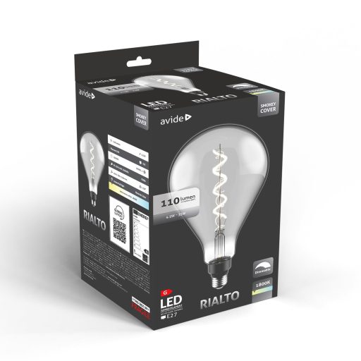 Avide LED Jumbo Filament Rialto Smokey 4.5W E27 2200K Fényerőszabályzós (ABLJFA-4.5W-RIA-S)