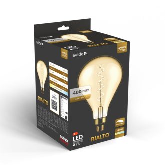  Avide LED Jumbo Filament Rialto Amber 4.5W E27 2200K Fényerőszabályzós (ABLJFA-4.5W-RIA)
