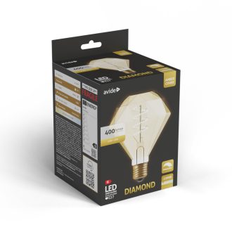   Avide LED Jumbo Filament Diamond Amber 4.9W E27 2200K Fényerőszabályzós (ABLJFA-4.9W-DIA)