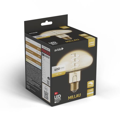 Avide LED Jumbo Filament Millau Amber 4.9W E27 2200K Fényerőszabályzós (ABLJFA-4.9W-MIL)