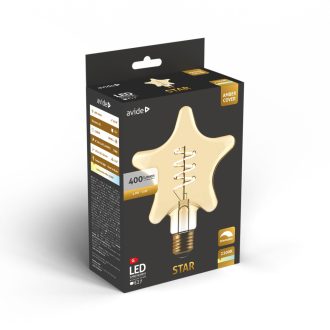  Avide LED Jumbo Filament Star Amber 4.9W E27 2200K Fényerőszabályzós (ABLJFA-4.9W-STA)