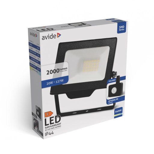 Avide LED Reflektor SMD 20W CW 6400K Opc.PIR (ABLRFLCW-20W-OPIR)