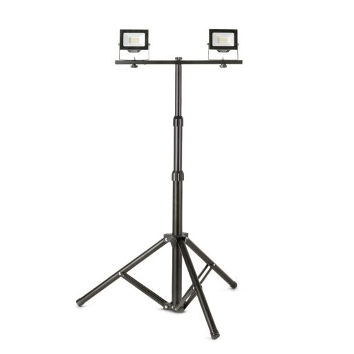 Avide LED Reflektor Slim PIR mozgásérzékelővel, SMD 2x20W CW 6400K 2 fej Tripoddal (ABLRFLCW-20W-TRIPOD-D-OPIR)