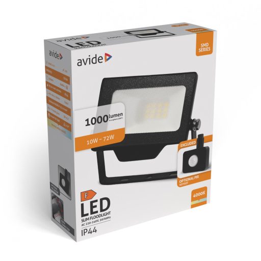 Avide LED Reflektor SMD 10W NW 4000K Opc.PIR (ABLRFLNW-10W-OPIR)