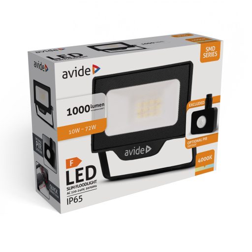 Avide LED Reflektor SMD 10W NW 4000K Gyorscsat.+Opc.PIR (ABLRFLNW-10WQC-OPIR)